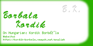 borbala kordik business card